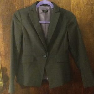 Ann Taylor Petite Wool Blend Gray Blazer